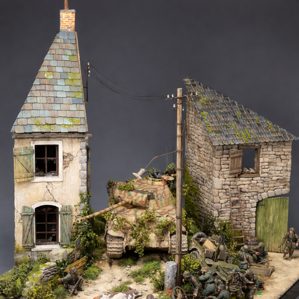 Kit de edificios en ruinas 1:35 – Escenografía para dioramas militares