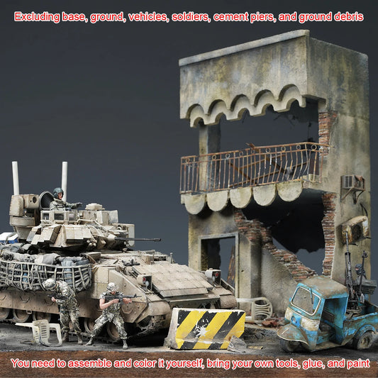 Edificio en ruinas para Dioramas 1/35 – Kit de Construcción en Espuma