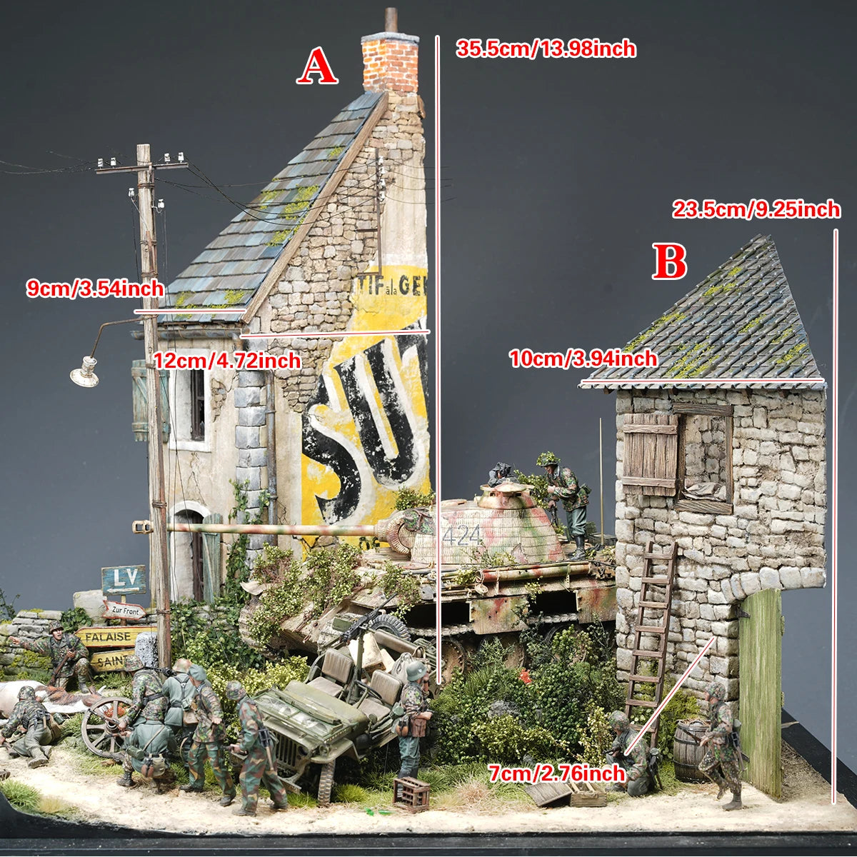 Kit de edificios en ruinas 1:35 – Escenografía para dioramas militares